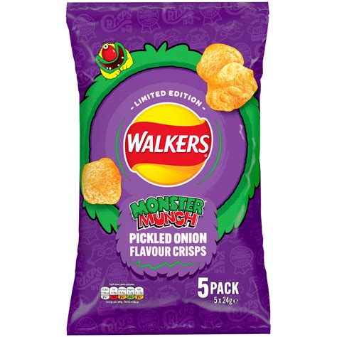 Walkers Monster Munch Pickled Onion Crisps Pk Crisps B M