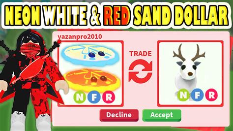 I Traded First Neon White And Red Sand Dollar 🔥😱 In New Adopt Me Pool