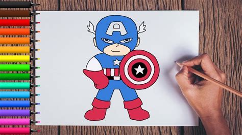 How To Draw Captain America Step By Step Easy Drawing In 2022 Easy