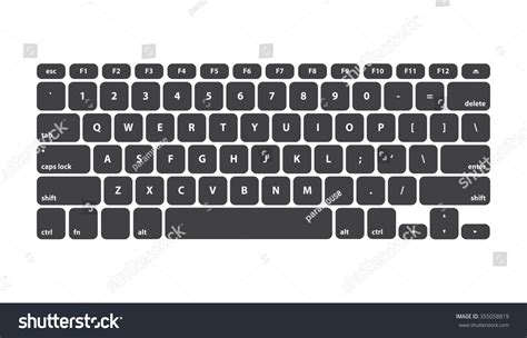 Black Keyboard Stroke Qwerty Isolated Vector Stock Vector Royalty Free