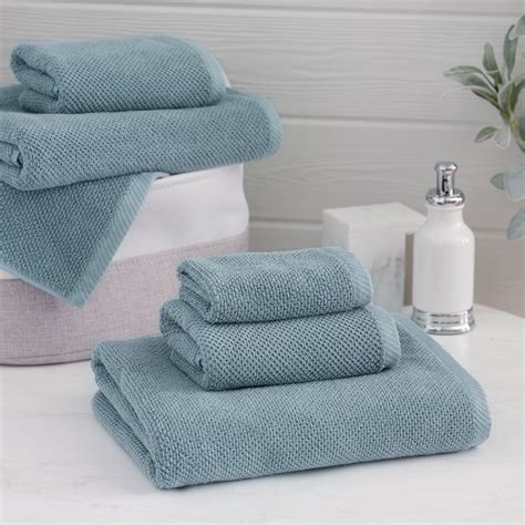 Here, you can find stylish blue bath towels that cost less than you thought possible. Welhome Textured Pique Weave 6 Piece Bath Towel Set, Dusty ...