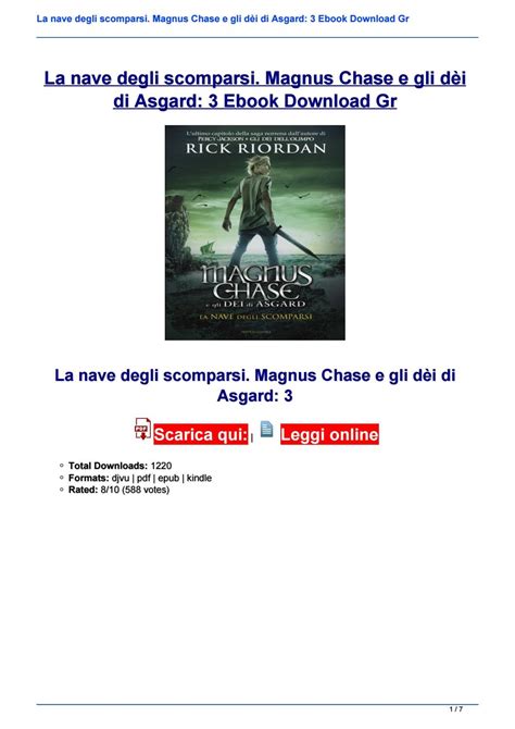 La Nave Degli Scomparsi Magnus Chase E Gli Dèi Di Asgard 3 Ebook Download Gr By Dimika98 Issuu