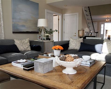 Gray couches are trending upward fast since 2010. Gray Couch Tan Walls | Houzz