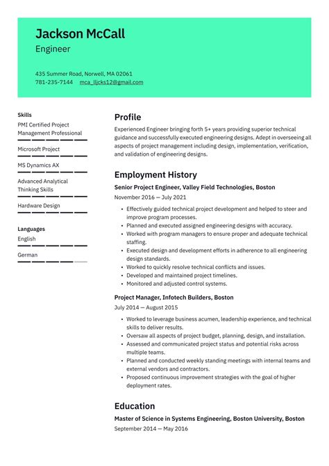 Engineering Resume Examples And Writing Tips 2024 ·