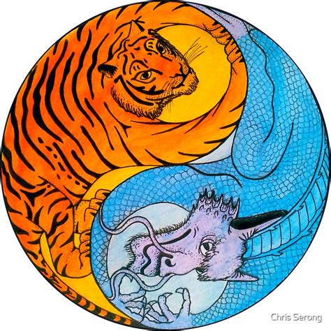 Tiger Dragon Yin Yang Stickers By Chris Serong Redbubble