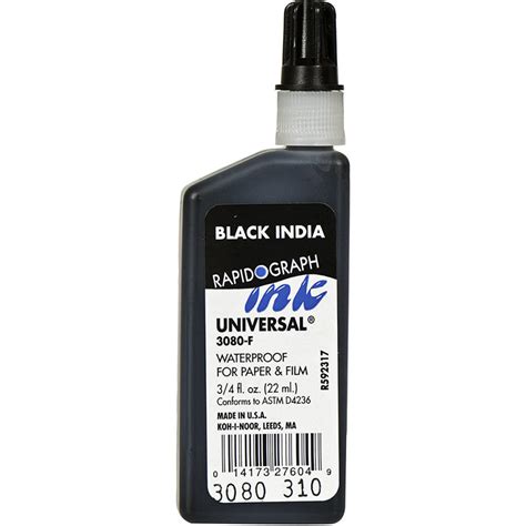 Koh I Noor Rapidograph Universal Ink Black 3080 F The Ink Stone