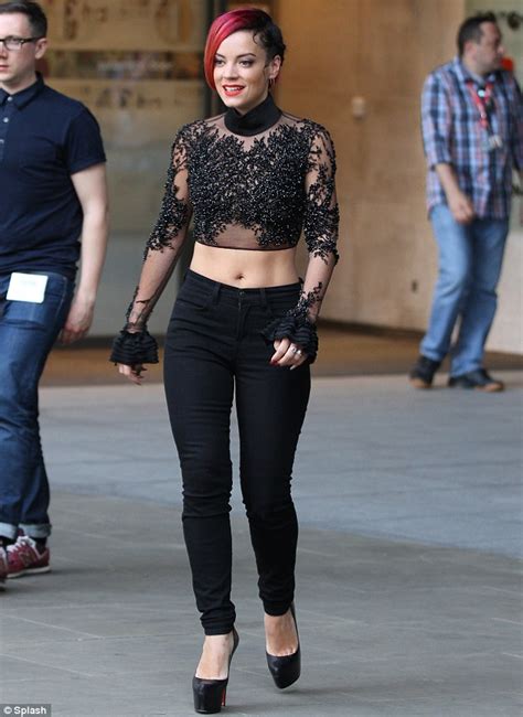 Lily Allen Bares Her Midriff In Daring Embellished Crop Top Daily Mail Online