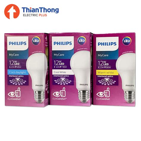Philips หลอดไฟฟิลิปส์ Led Bulb Mycare 12w E27 Daylight Warm White
