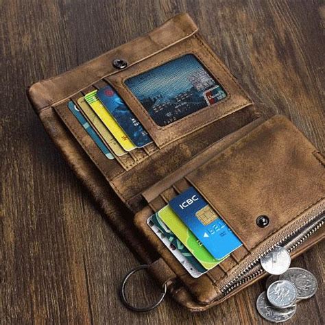 It is compact and easy to carry. Handmade Mens Chain Biker Wallet Cool Short Leather Wallet ...