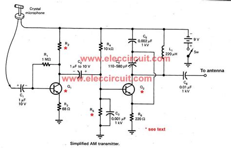 Simple Two Transistors Am Transmitter Circuit Electronics Circuit