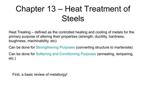 Chapter 10 Heat Treatment Of Steels