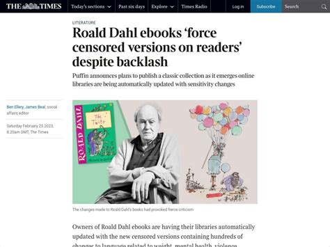 Amazon Censors Roald Dahl Ebooks Replaces The Originals On Readers
