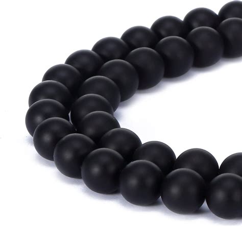 Brcbeads Onyx Black Agate Gemstone Loose Beads 4mm Matte Round Crystal