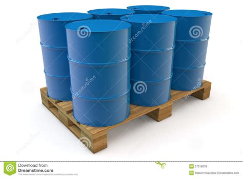Six Oil Barrels On Pallet Stock Illustration Illustration Of Industry