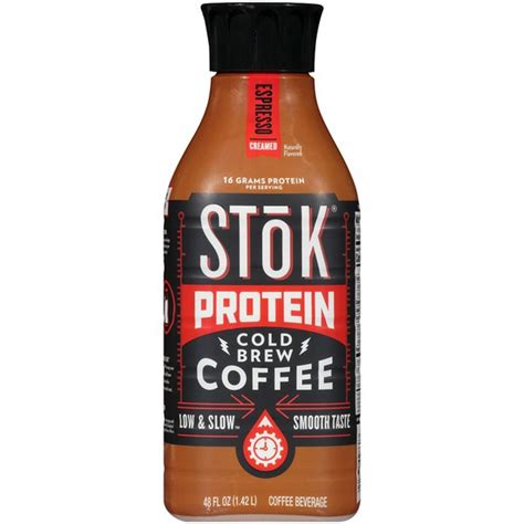 Per 1 cup (250 ml) calories 45. Stōk SToK Protein Espresso Cold Brew Coffee (48 fl oz ...