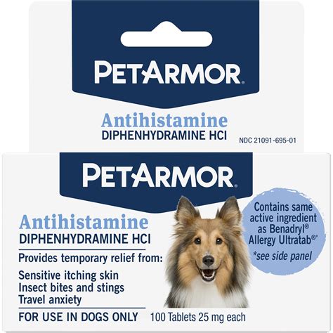 Petarmor Allergy Relief Tablets For Dogs Count Of 100 Ph