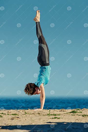 Woman Doing Handstand Stock Image Image Of Position 173605381