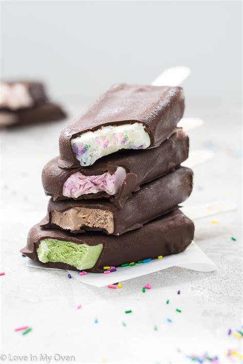 Chocolate Dipped Ice Cream Bars Love In My Oven