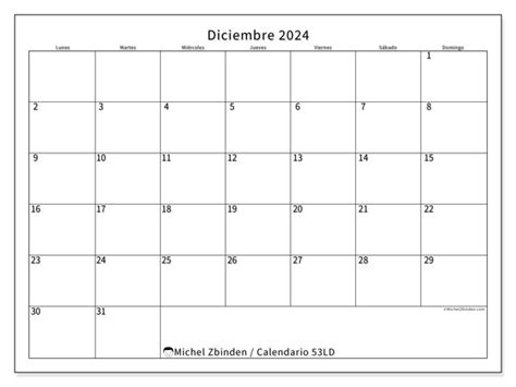Calendario Diciembre 2024 53ld Michel Zbinden Cr