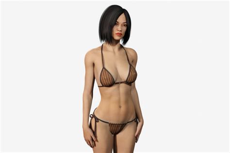 Rigged Asian Woman Wearing Bikini 3D Model By Sophia3d