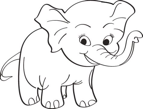 Coloriage Bébé Éléphant Mignon