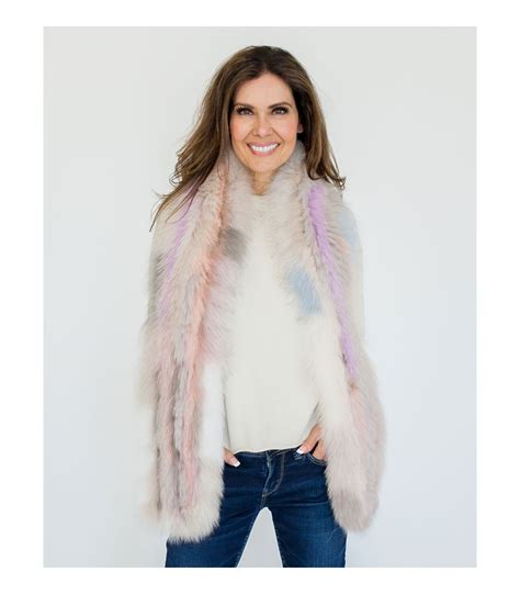 Multicolor Knit Fox Fur Scarf At FurSource Com