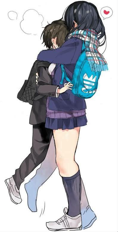Anime Love Couple Hugging