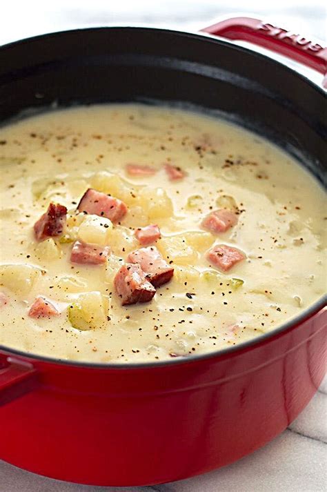 Healthy Ham And Potato Soup Is An Easy Fast And Low Calorie Dinner And Ham And Potato Soup