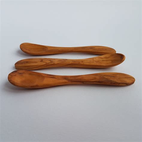 Set Of 6 Wooden Small Spoons Olive Wood Egg Spoons Baby Etsy