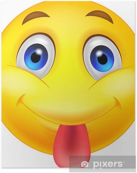 Poster Smiley Emoticon Sticking Out His Tongue Pixersuk