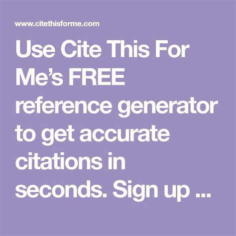 Use Cite This For Mes Free Reference Generator To Get Accurate