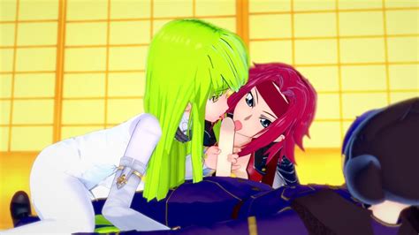 Cc And Kallen Have Fun With Lelouch Code Geass Parody Xhamster