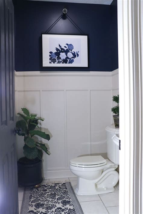 Our favorite element of this design scheme is actually the brass drawer pulls and door handles, and how nicely they pop against the navy wood. Navy Bathroom Makeover | Navy bathroom, Diy bathroom remodel, Small bathroom