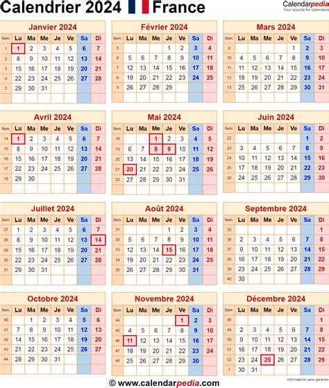 Calendrier 2024 Calendar 2024 All Holidays