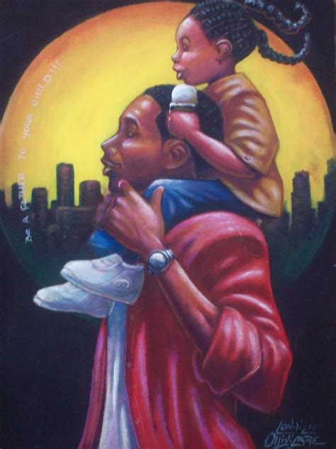 Father Daughter Soulful Art African American Art Black Girl Art