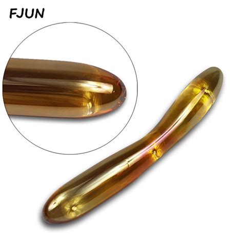 Golden Glass Dildo Anal Toys Adult Crystal Female Sex Products Pyrex