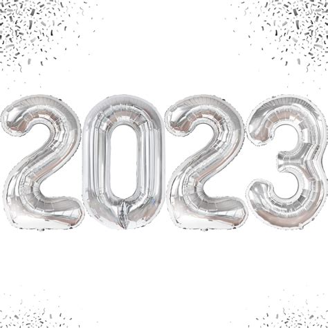 Buy Giant 40 Inch Silver 2023 Balloons Numbers Silver Graduation
