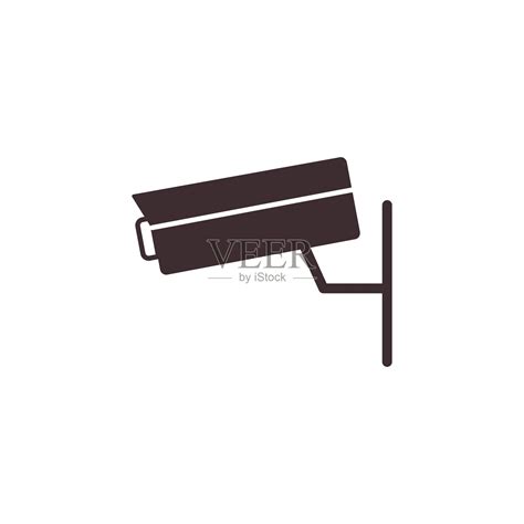 闭路电视摄像头图标为街道视频监控系统警告、警告。数字凸轮监控和观察符号，标志为安全，安全。平面矢量插图孤立在白色背景上插画图片素材 Id 432533673 Veer图库