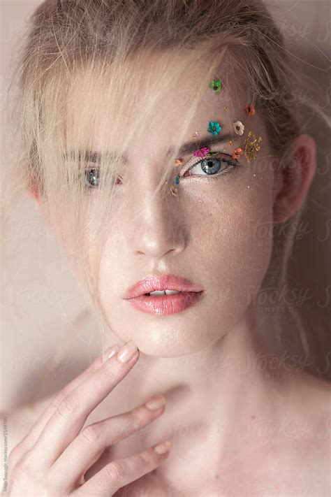 Beautiful Blonde Woman With Creative Make Up Art By Stocksy Contributor Maja Topcagic Stocksy