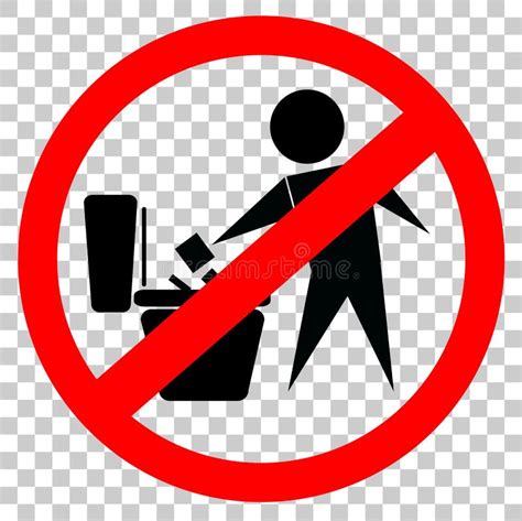 Prohibited Sign Do Not Litter At Toilet Stock Vector Illustration Of