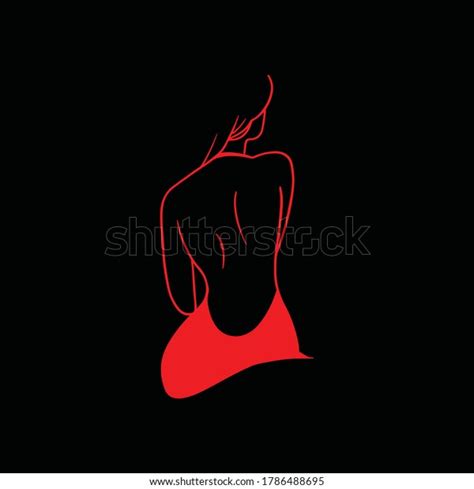 Red Light Green Silhouette Girl Erotica Stock Vector Royalty Free