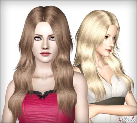 My Sims 3 Blog Diamond Rose Long And Wavy Hair For Females Teen To