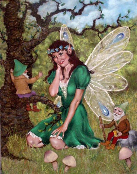 Irish Fairy With Her Gnomes Pastel Fairy Paintings Irish Fairy Fairy Drawings
