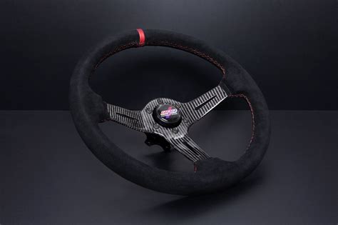 Dnd Carbon Fiber Suede Steering Wheel 60mm Deep 350mm 6 Bolt