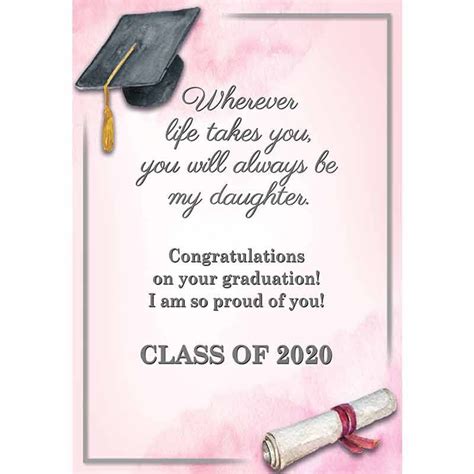daughter graduation pendant  card
