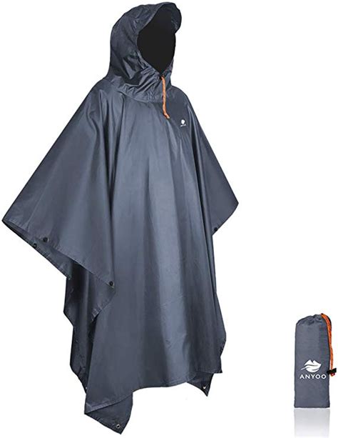 Anyoo Waterproof Rain Poncho Lightweight Reusable Hiking