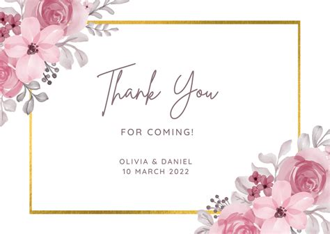 Thank You Cards Paper From The Newlyweds Customizable Canva Template