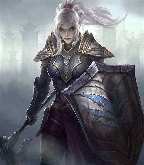 Female Dark Elf Drow Warrior Paladin Cleric Pathfinder Dnd 5e D20
