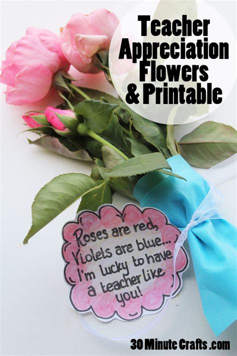 Looking for gifts for teachers? Flowers and Printable for Teacher Appreciation Day - 30 ...