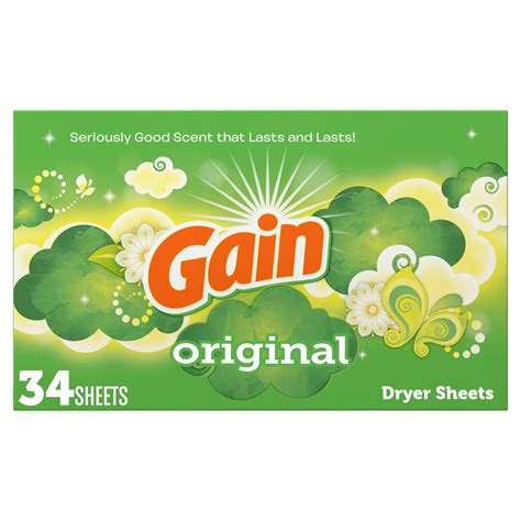Gain Dryer Sheets With Original Fresh Scent 34 Count
